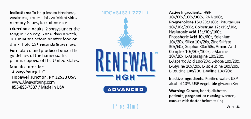 Renewal Advanced bottle label