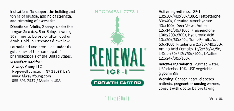 Renewal IGF-1 bottle label