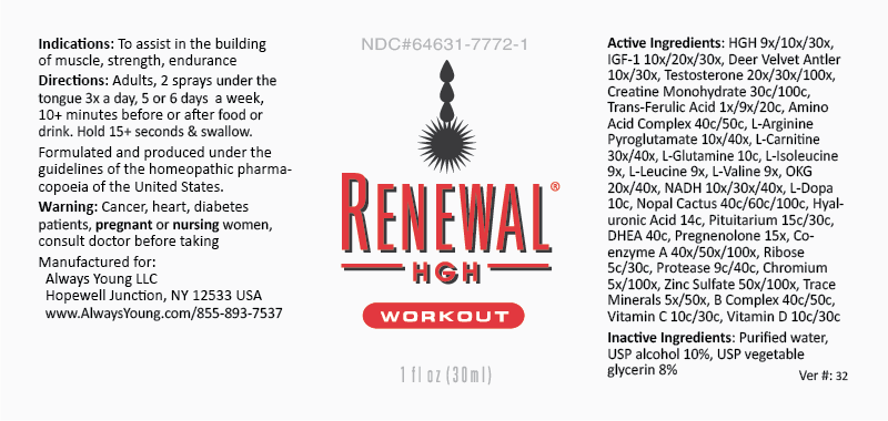 Renewal Workout bottle label